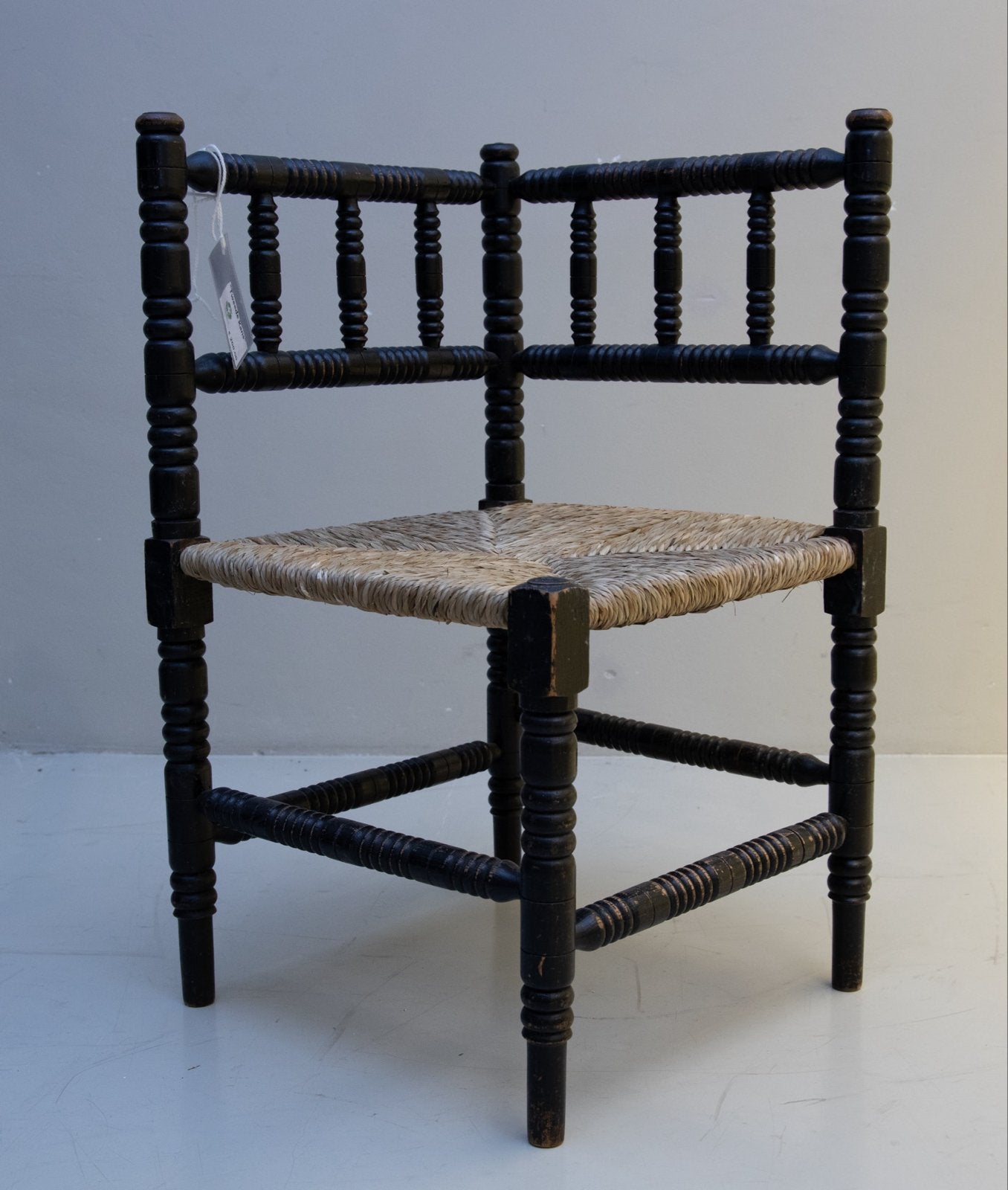 Mooie hoekstoel met bobbel houten frame, Ophalen