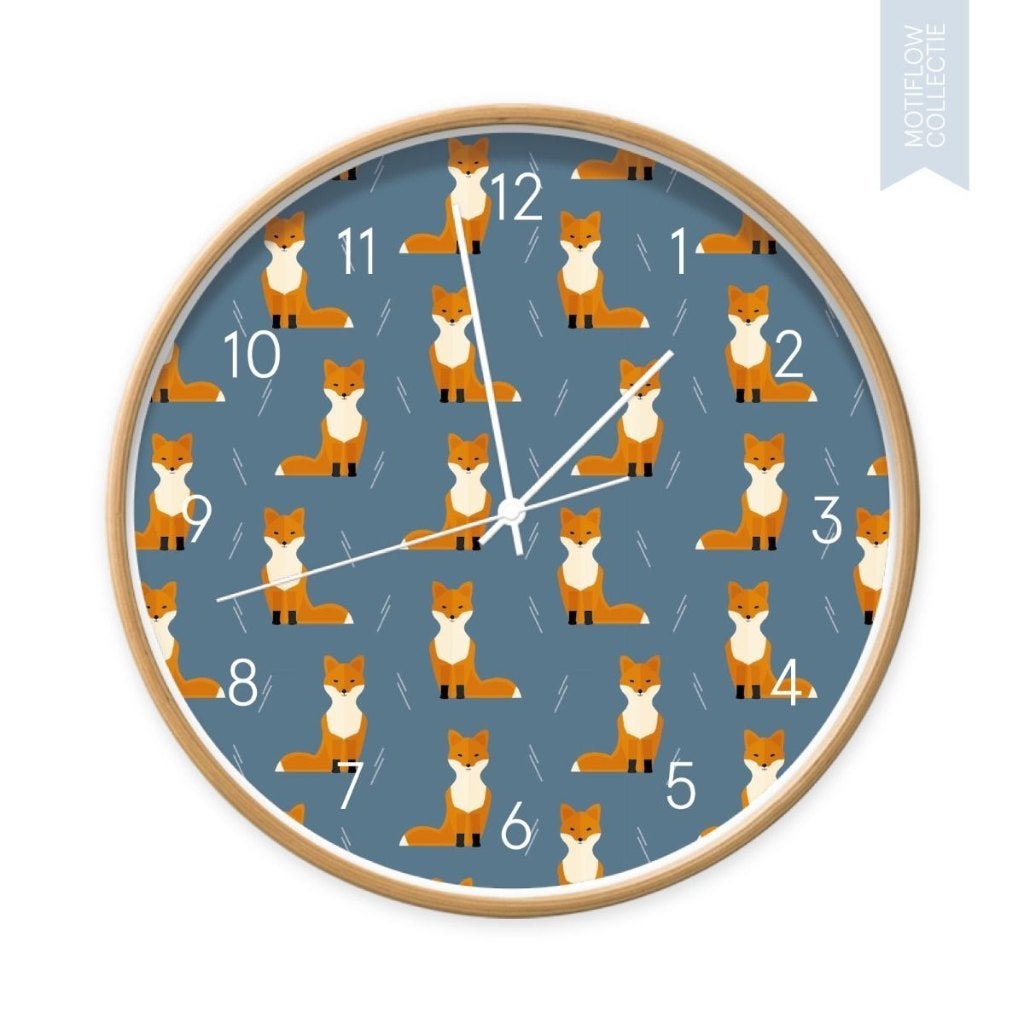 Kinderklok Klok Vos Bos Dutch Sprinkles, Wandklok, Info@dutchsprinkles.nl, Ophalen of Verzenden, Dutch Sprinkles