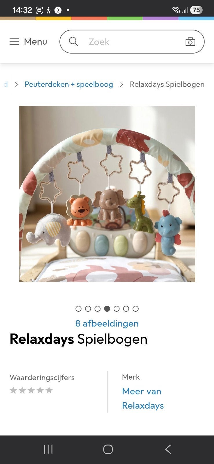 Speelkleed baby met piano en speelboog - Relaxdays, Ophalen of Verzenden, Nieuw