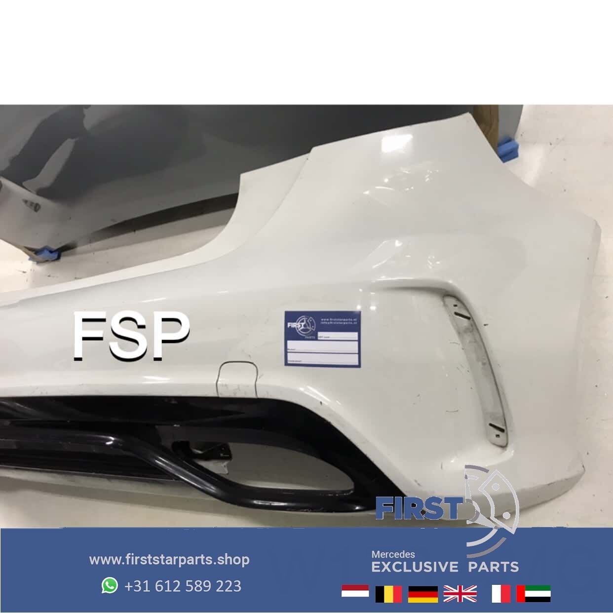 W176 FACELIFT AMG ACHTERBUMPER WIT + DIFFUSER ORIGINEEL, Gebruikt, -, Ophalen of Verzenden, Achter