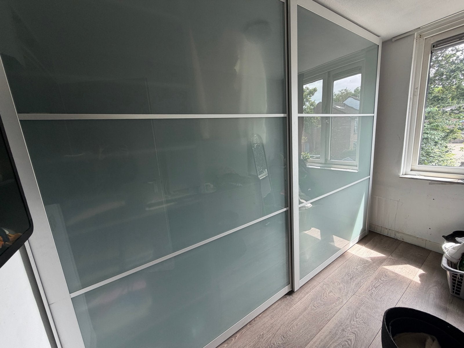IKEA PAX kledingkast met schuifdeuren en veel opbergruimte, Ophalen, Gebruikt, 200 cm of meer, Met lade(s)