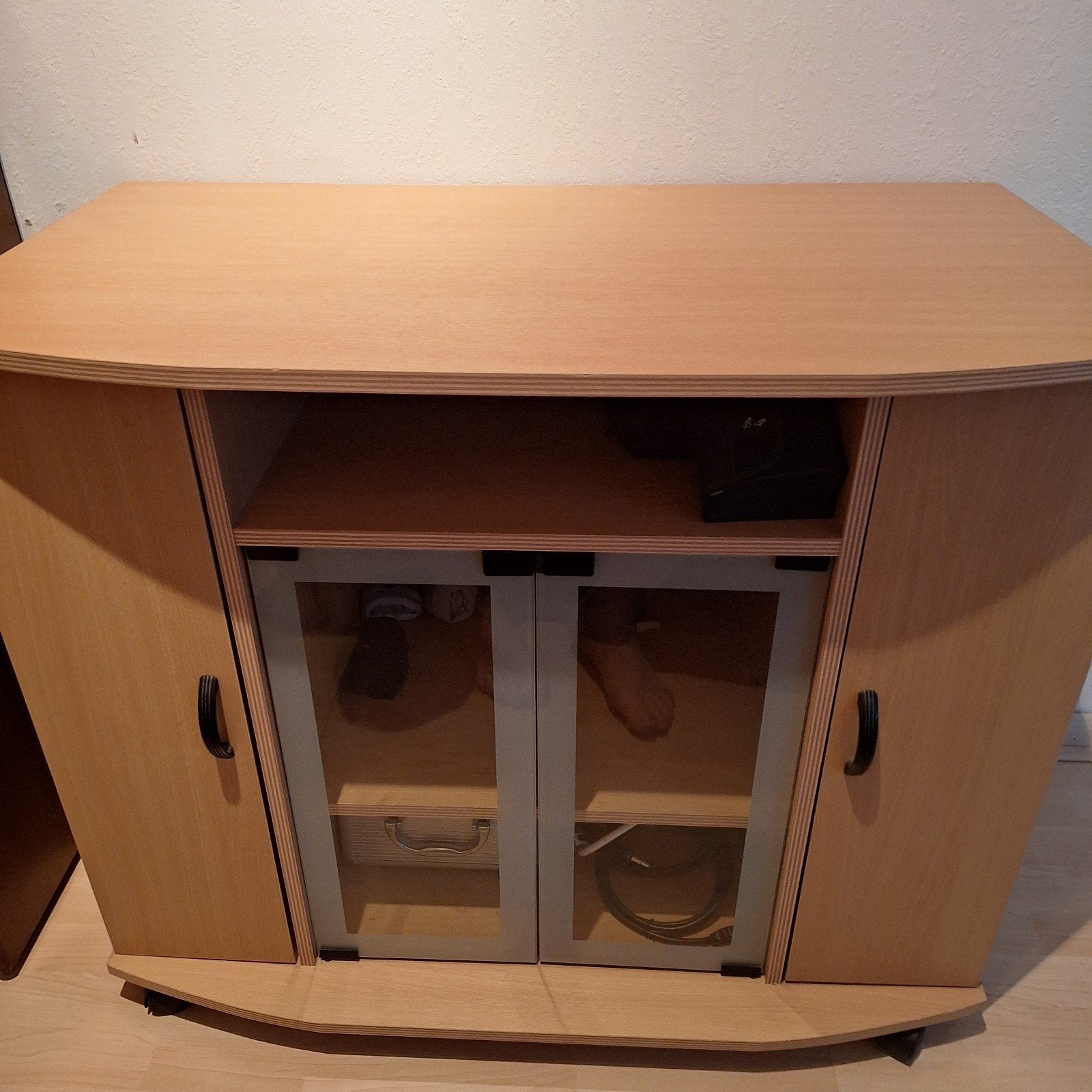 Eikenhouten TV/Stereo kast, Ophalen, 50 tot 100 cm, Minder dan 100 cm, Modern