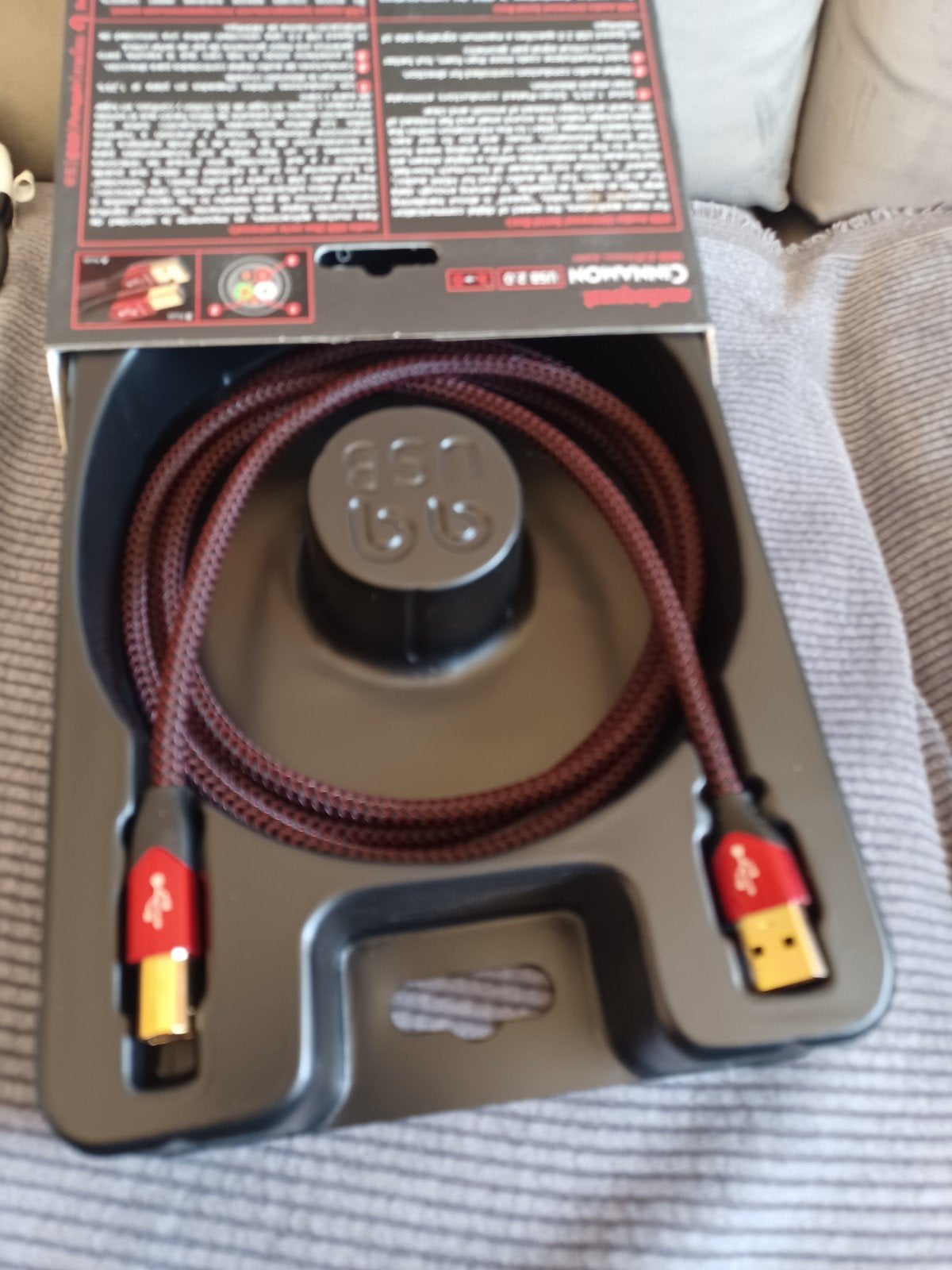 AudioQuest Cinnamon USB A-B kabel 1.5m, Audio, Tv en Foto, Audiokabels en Televisiekabels, Ophalen of Verzenden, Nieuw, Minder dan 2 meter
