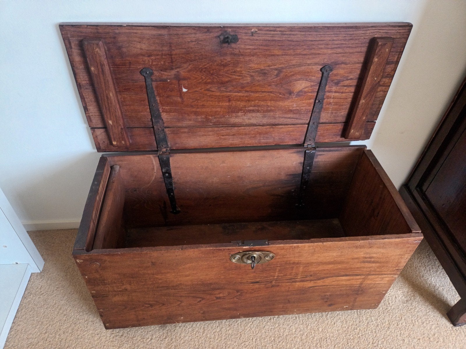 antieke eiken houten kist, Huis en Inrichting, Woonaccessoires | Kisten, Ophalen of Verzenden, 50 tot 100 cm, Minder dan 50 cm