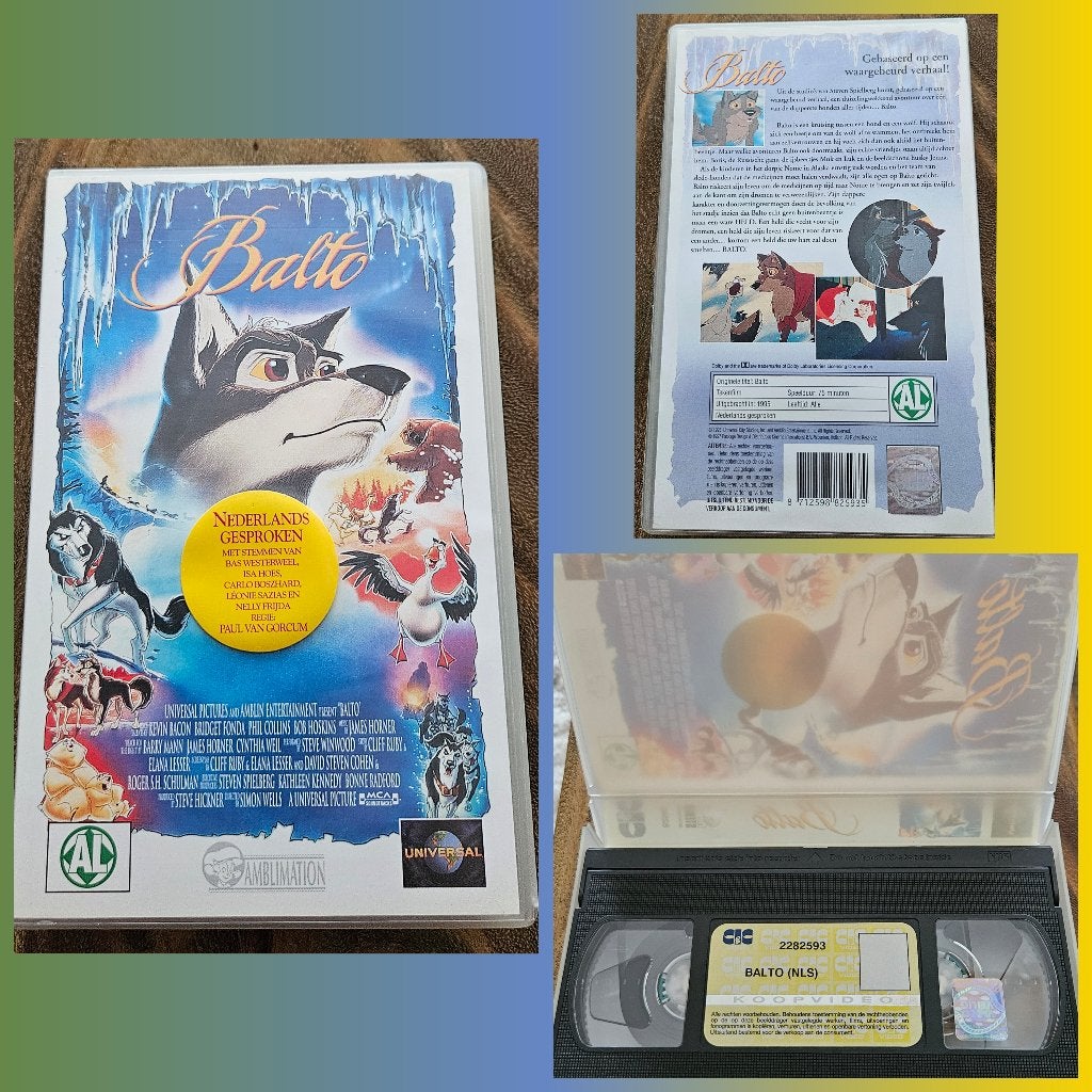 Balto kinder tekenfilm vhs Steven Spielburg animatie studio!, Cd's en Dvd's, VHS | Kinderen en Jeugd, Tekenfilm, Alle leeftijden