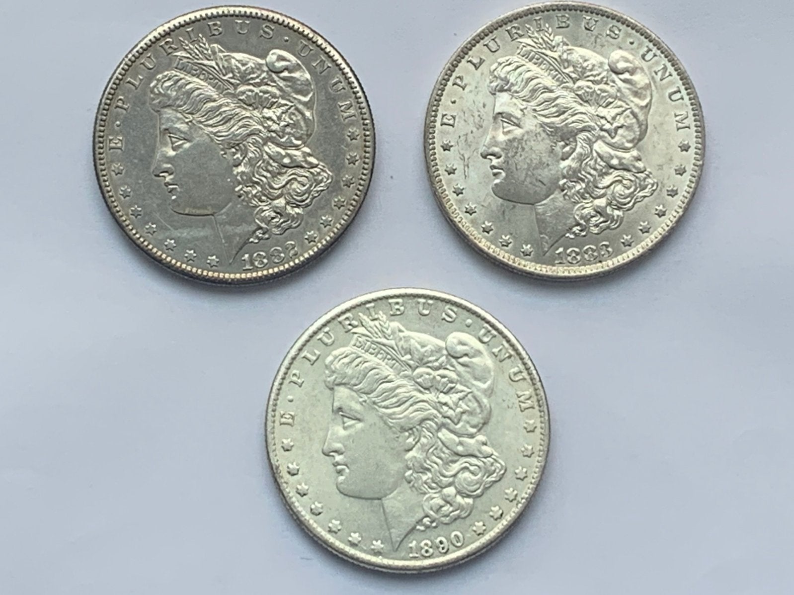 3 top zilveren morgan dollars met s en o munttekens, Ophalen of Verzenden, Noord-Amerika