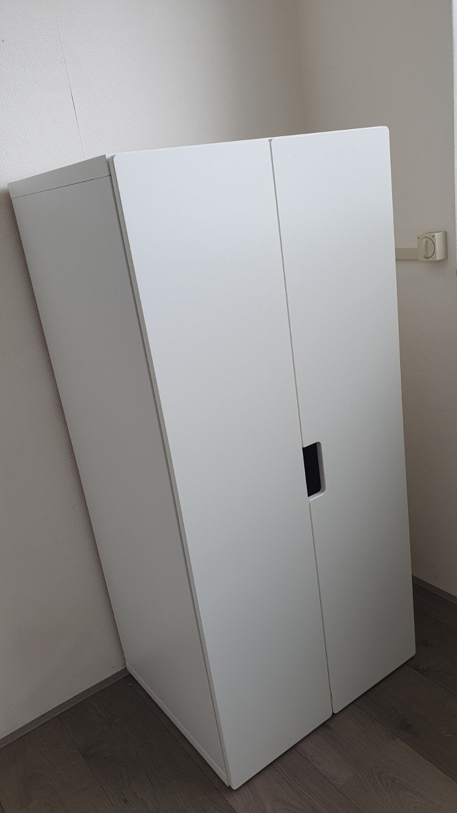 Witte kledingkast met hangruimte en lade, Ophalen, Gebruikt, Kast