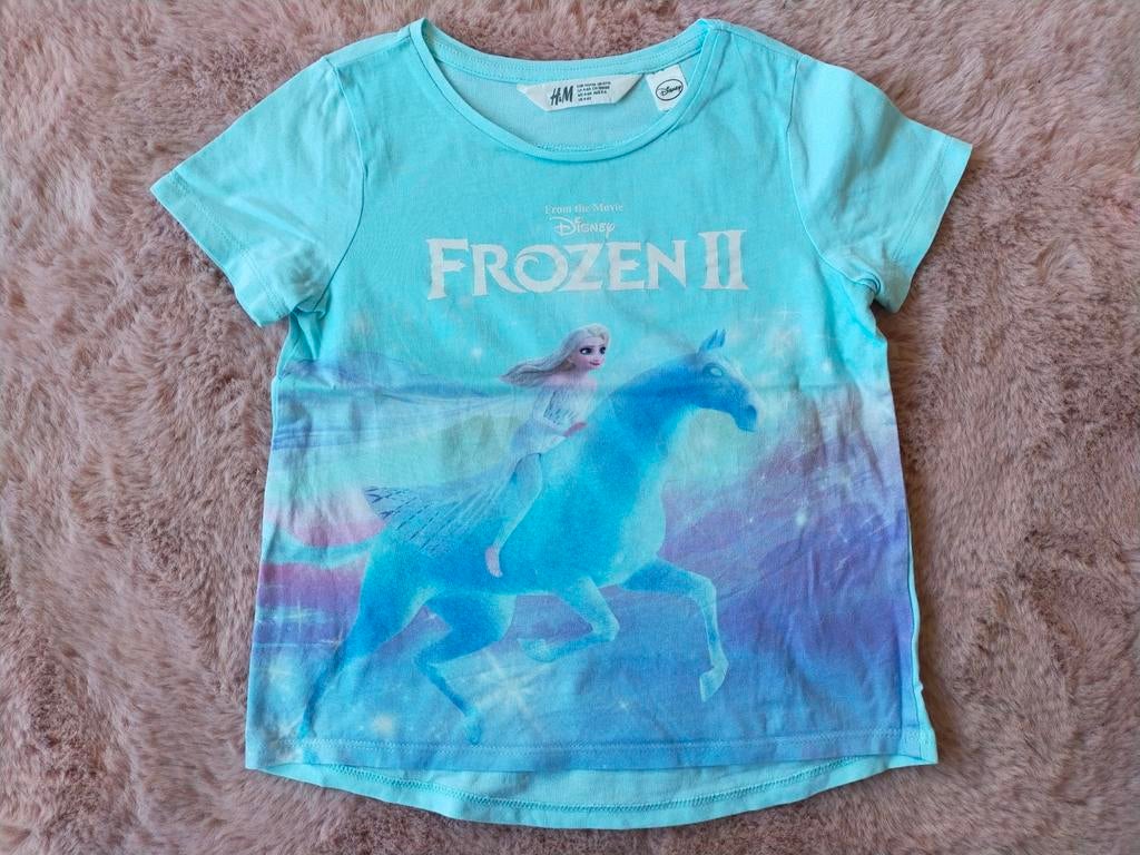 Zgan! Mooi blauw Frozen 2 shirt van H&M! Mt.110/116, Meisje, H&M, Ophalen of Verzenden, Zo goed als nieuw