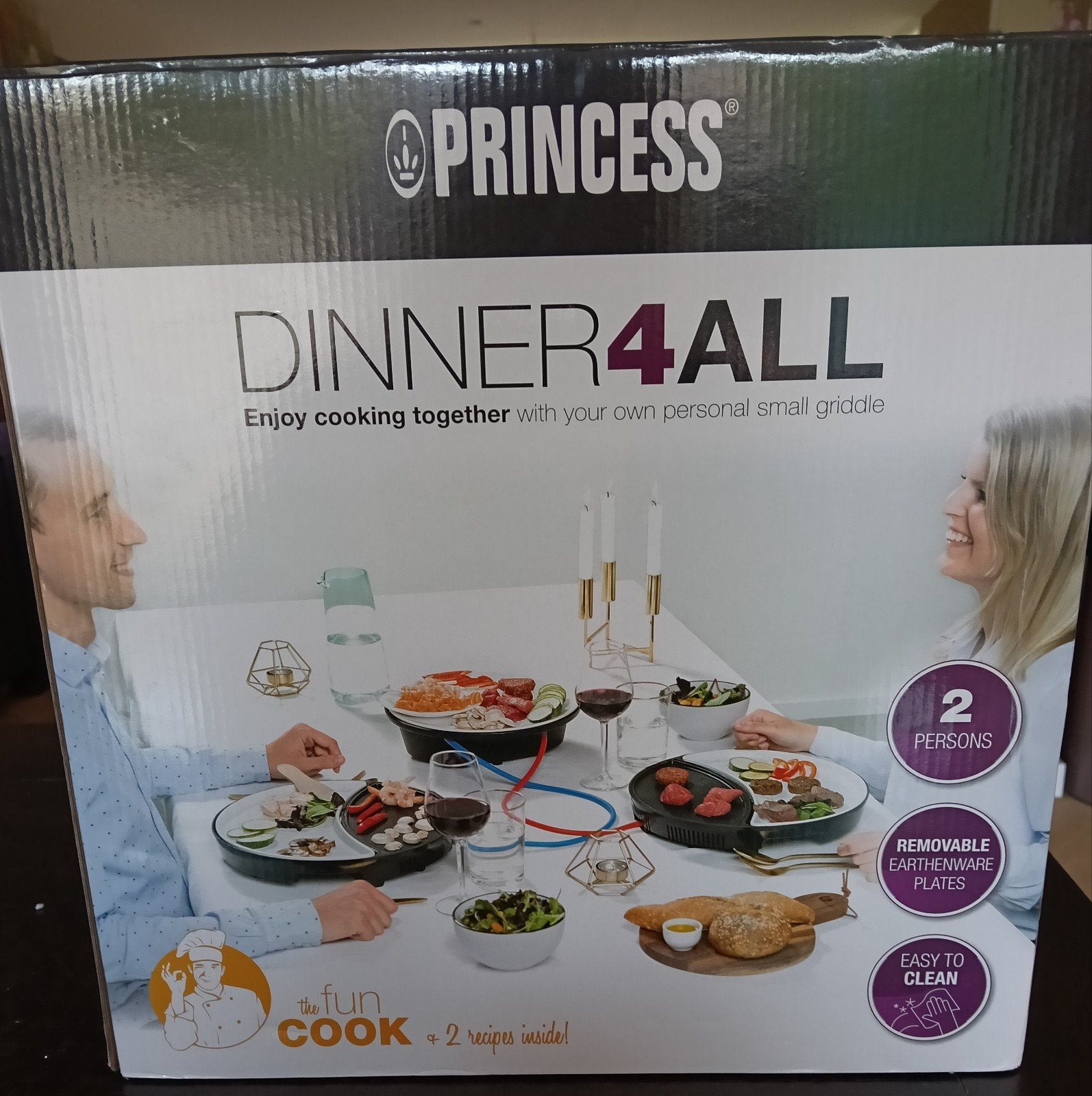Princess Dinner4All - Individueel gourmetten voor 2 personen, Minder dan 1 liter, Ophalen, Nieuw, Uitneembare binnenpan