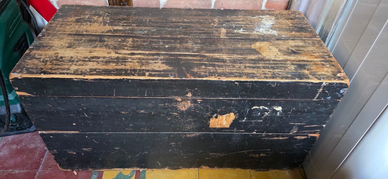 Vintage Dekenkist - Zwart Hout, Huis en Inrichting, Woonaccessoires | Kisten, Ophalen, Minder dan 50 cm, Gebruikt, 50 tot 100 cm