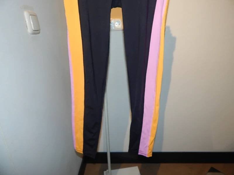 Goldbergh stretch legging zwart kleur accenten merk druk M, Legging, Verzenden, Zwart, Maat 40/42 (M)
