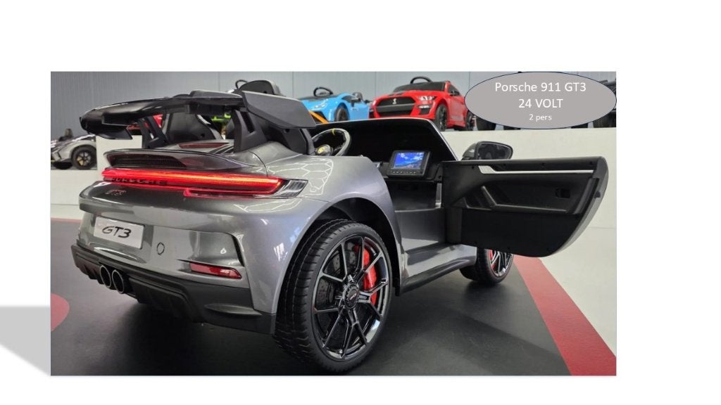 Elektrische kinderauto Porsche 911 GT3 24V 2persoons MP4, Nieuw