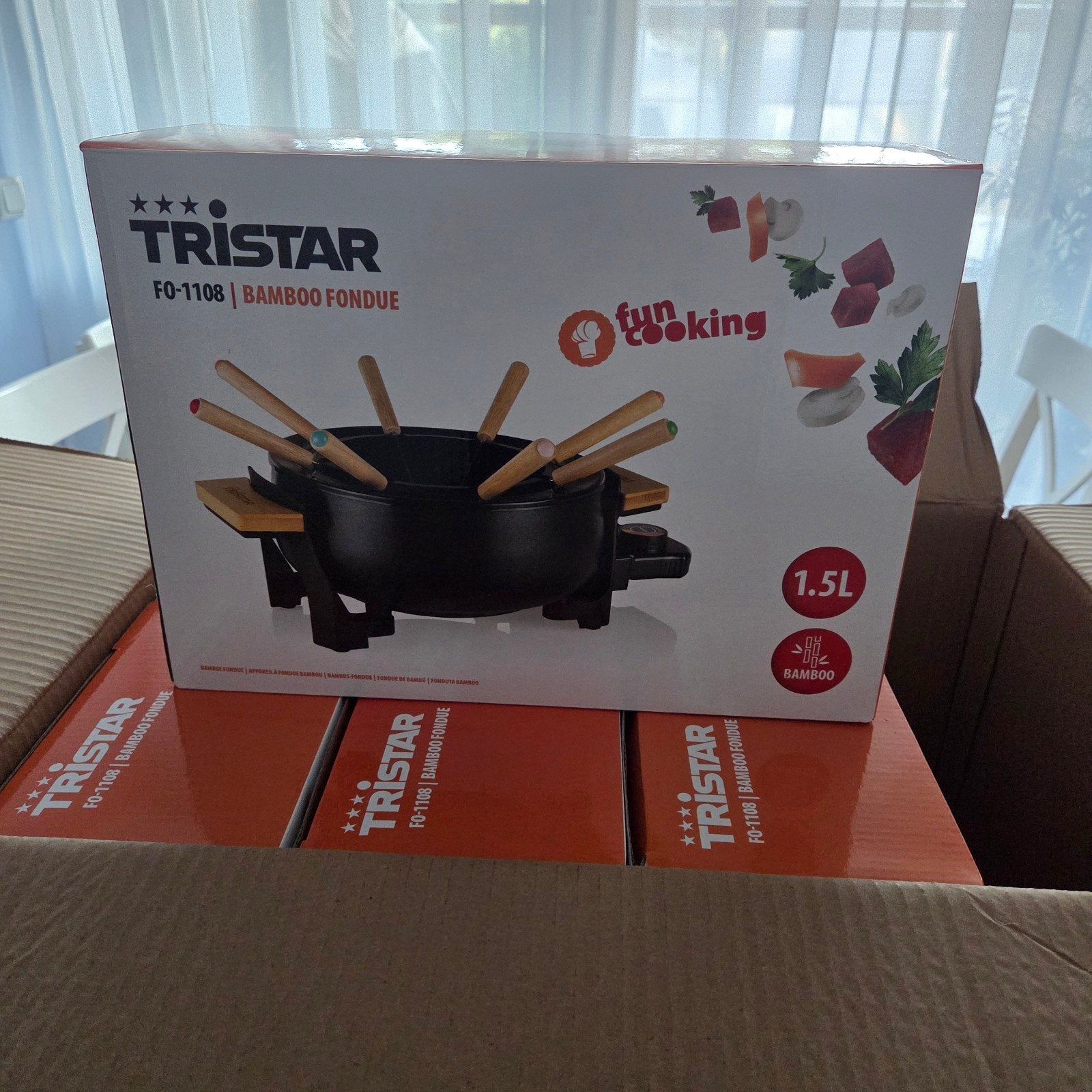 Tristar FO-1108 Bamboe Fondue - Nieuw in doos, Witgoed en Apparatuur, Fonduesets, Ophalen, Nieuw, Elektrisch, Fondueset