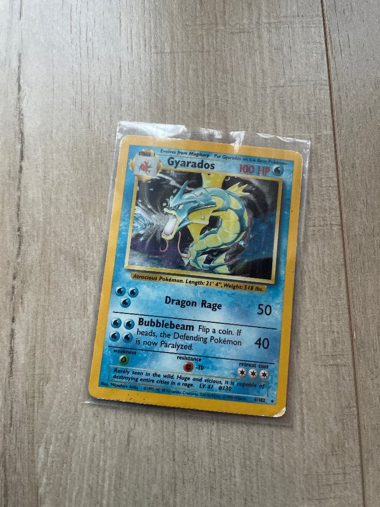 Gyarados pokemon kaart, Ophalen of Verzenden, Gebruikt, Losse kaart, Foil