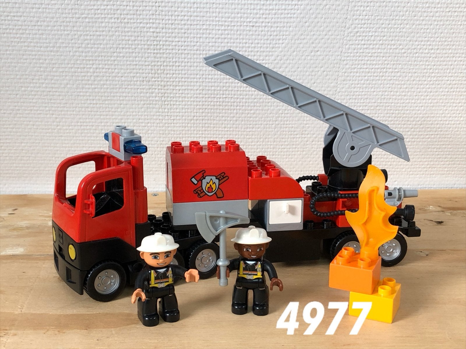 Duplo brandweerwagen 4977 (compleet) 1, Ophalen of Verzenden, Zo goed als nieuw, Complete set, Duplo