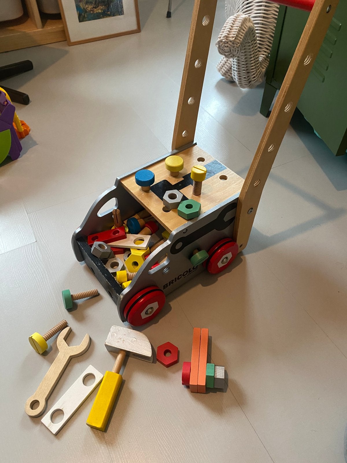 Loopwagen klussen Janod, Ophalen, Gebruikt, Duw- of Trekspeelgoed