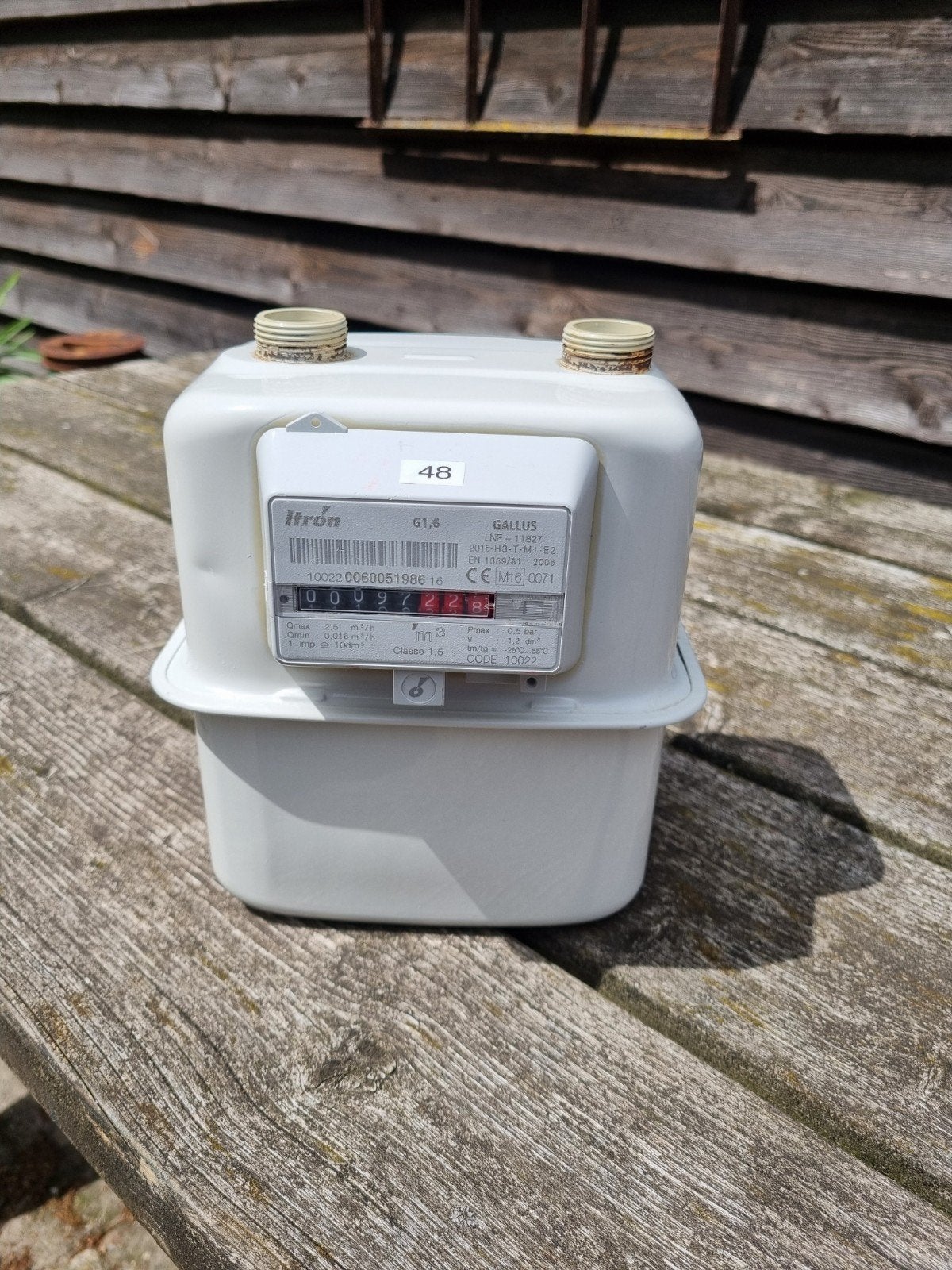 Gasmeter g1.6 tussenmeter, Minder dan 20 liter, Ophalen of Verzenden, Boiler, Onbekend