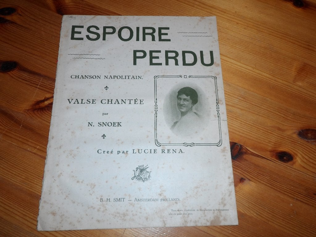 Espoire perdu - n. Snoek - lucie rena, Muziek en Instrumenten, Bladmuziek, Piano, Gebruikt, Ophalen of Verzenden, Artiest of Componist