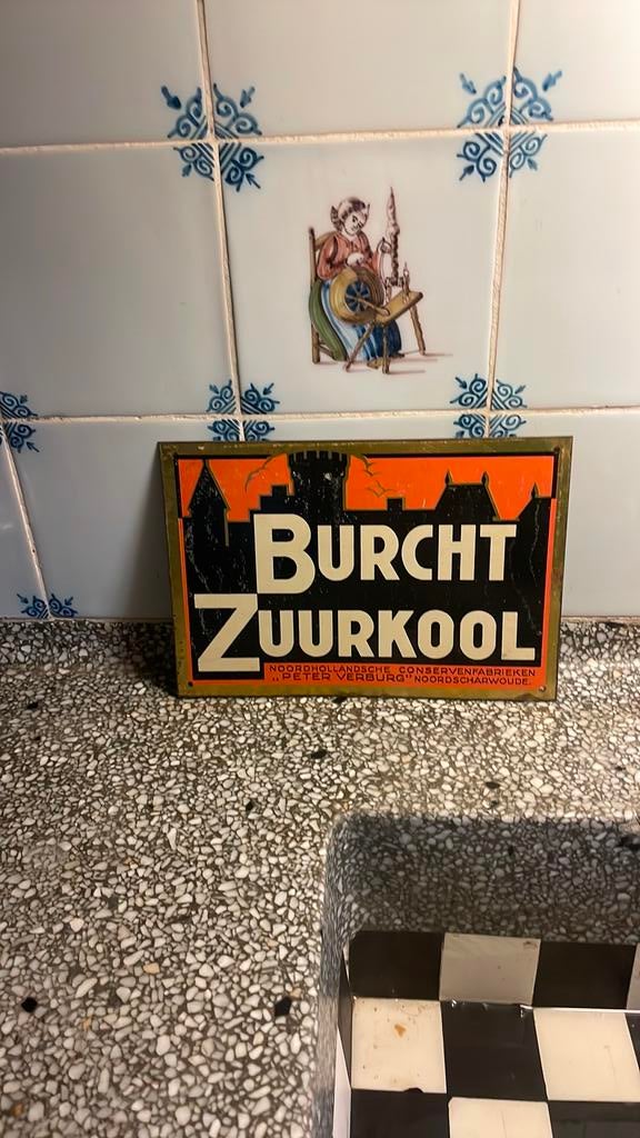 Blikken reclame bordje 20 bij 15 centimeter, Verzamelen, Ophalen of Verzenden, Zo goed als nieuw, Reclamebord