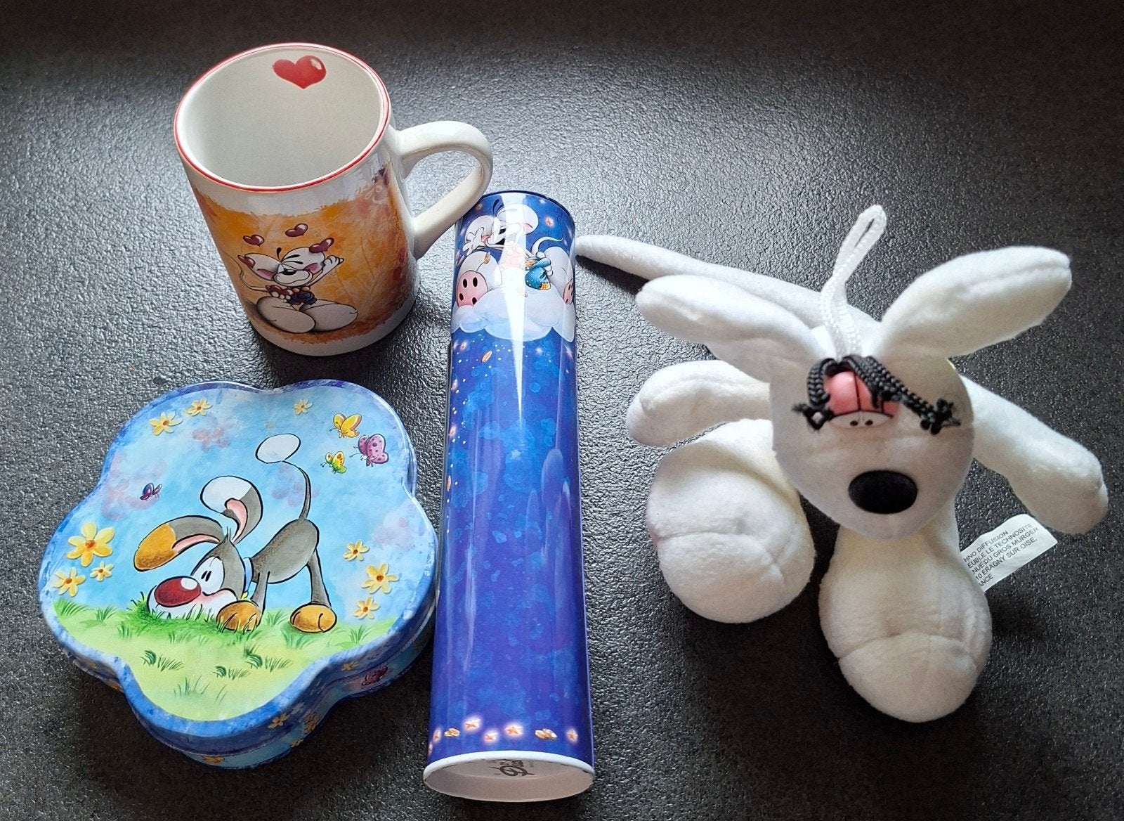 Diddl pakket ( Knuffel 20 cm/ spaarpot/ beker/ blik), Ophalen of Verzenden, Zo goed als nieuw, Knuffel