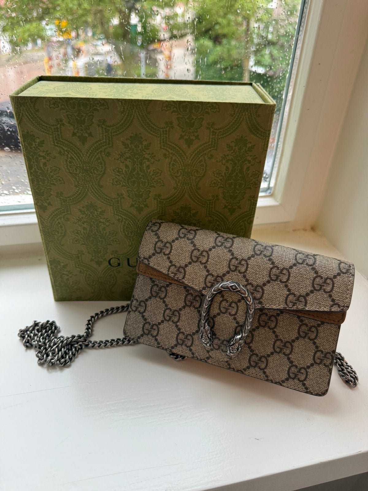 Gucci Dionysus GG Supreme Wallet on Chain, Ophalen of Verzenden, Zo goed als nieuw, Zwart, Schoudertasje