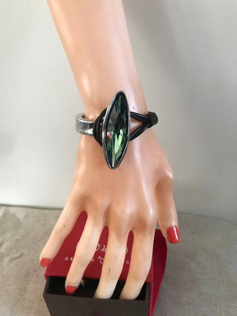 Uno de 50 armband (78) (275,- = 124,50) NIGHT VISION, Met kristal, Overige materialen, Nieuw, Ophalen of Verzenden