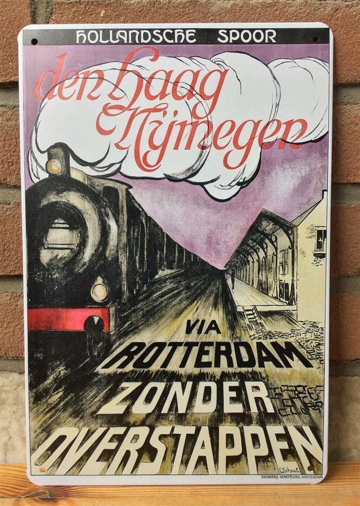 Den Haag Nijmegen NS Trein Spoorwegen Wandbord, Verzamelen, Spoorwegen en Tramwegen, Ophalen of Verzenden, Nieuw, Trein, Overige typen