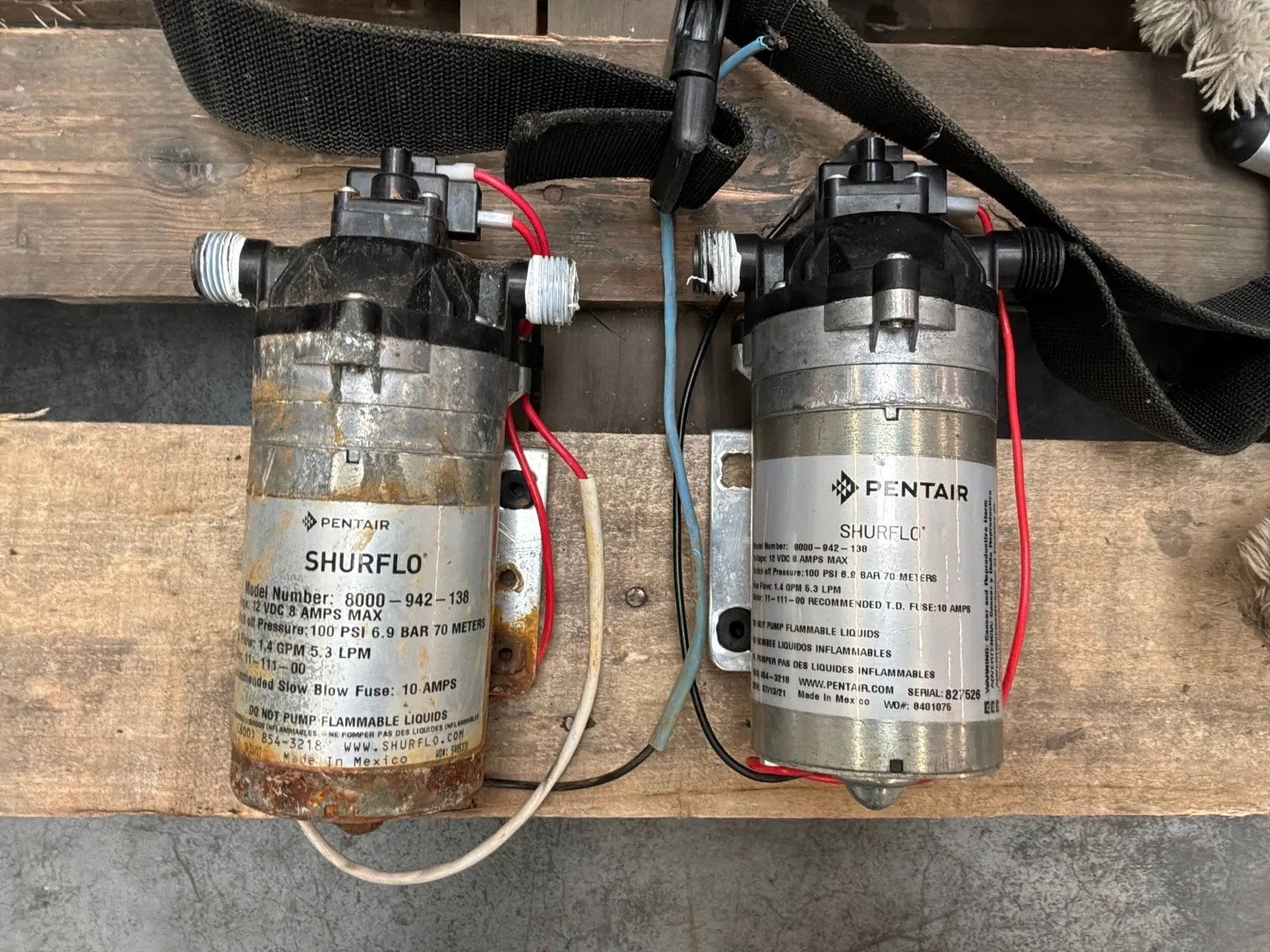 PENTAIR SHURFLO 8000-942-138 Waterpompen (2 stuks), Ophalen of Verzenden, Gebruikt, Elektrisch, Overige typen