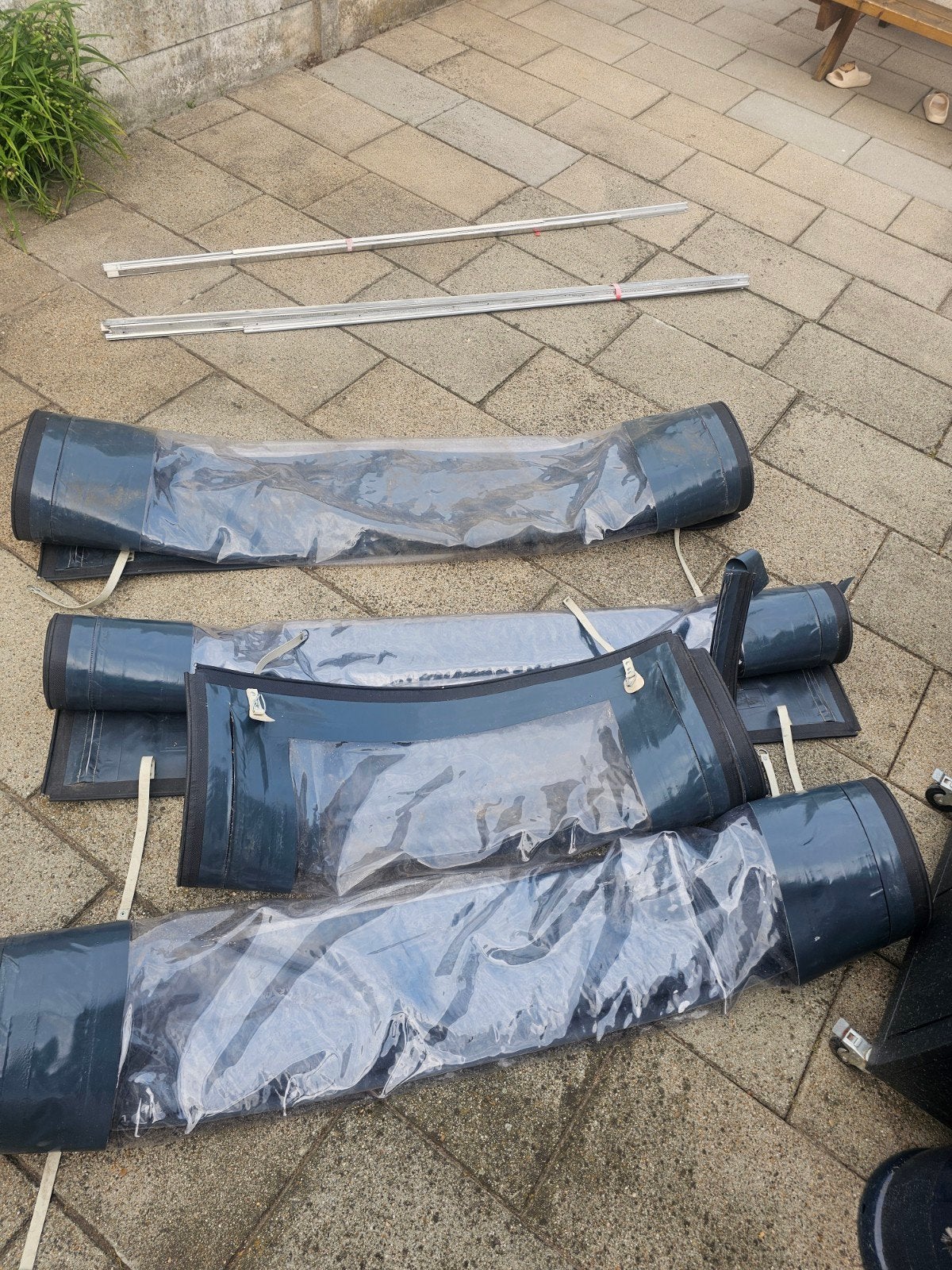 Veranda overkapping zeil, Tuin en Terras, Overkappingen, Ophalen, Gebruikt, Veranda