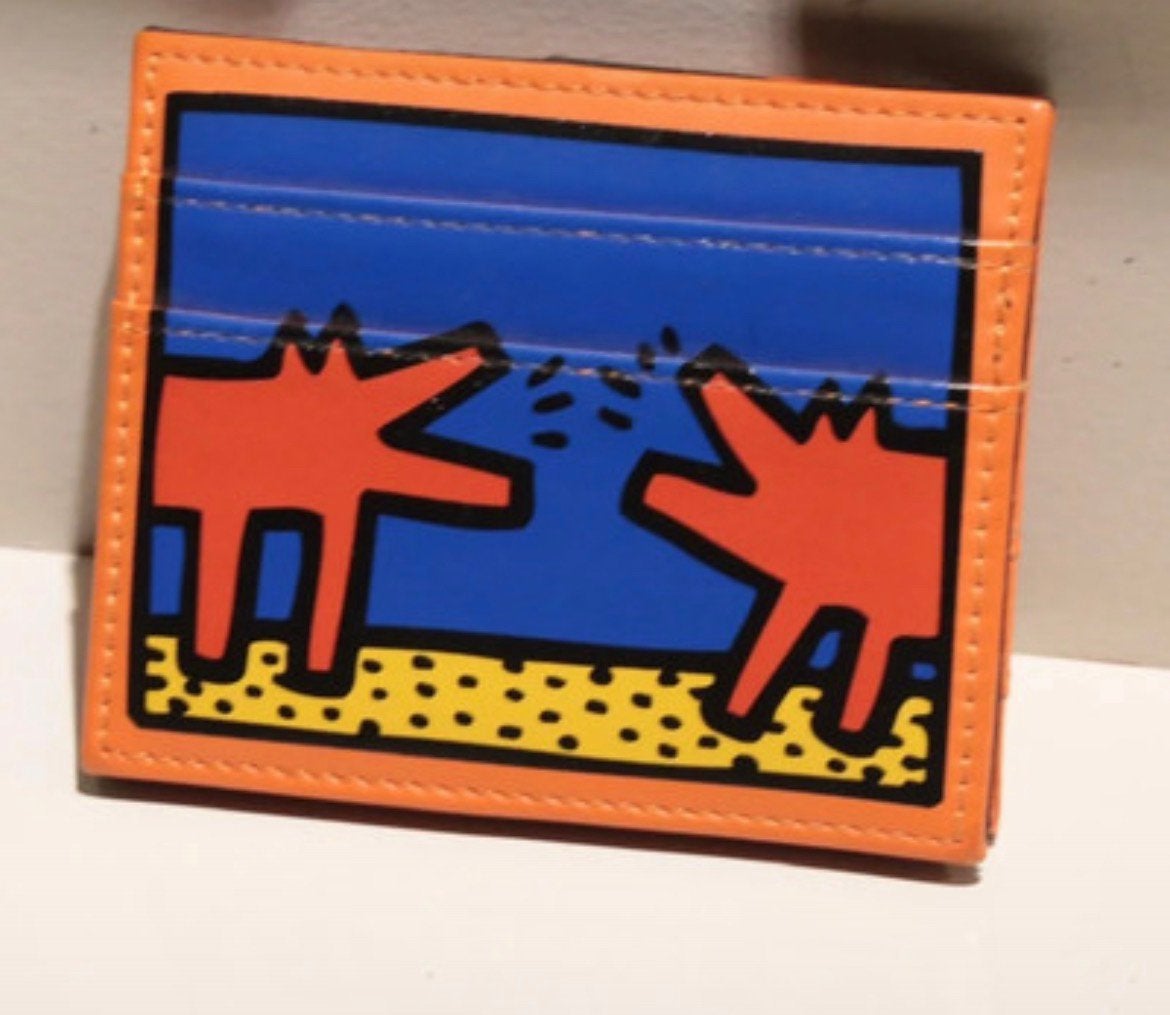 Keith Haring Pasjeshouder - Oranje/Blauw, Sieraden, Tassen en Uiterlijk, Ophalen of Verzenden, Gebruikt, Oranje, Overige merken