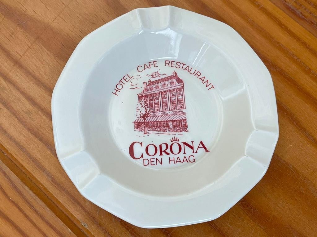 Asbak uit Hotel Corona in Den Haag, jaren '70, goede staat, Verzamelen, Verzenden, Gebruikt, Asbak