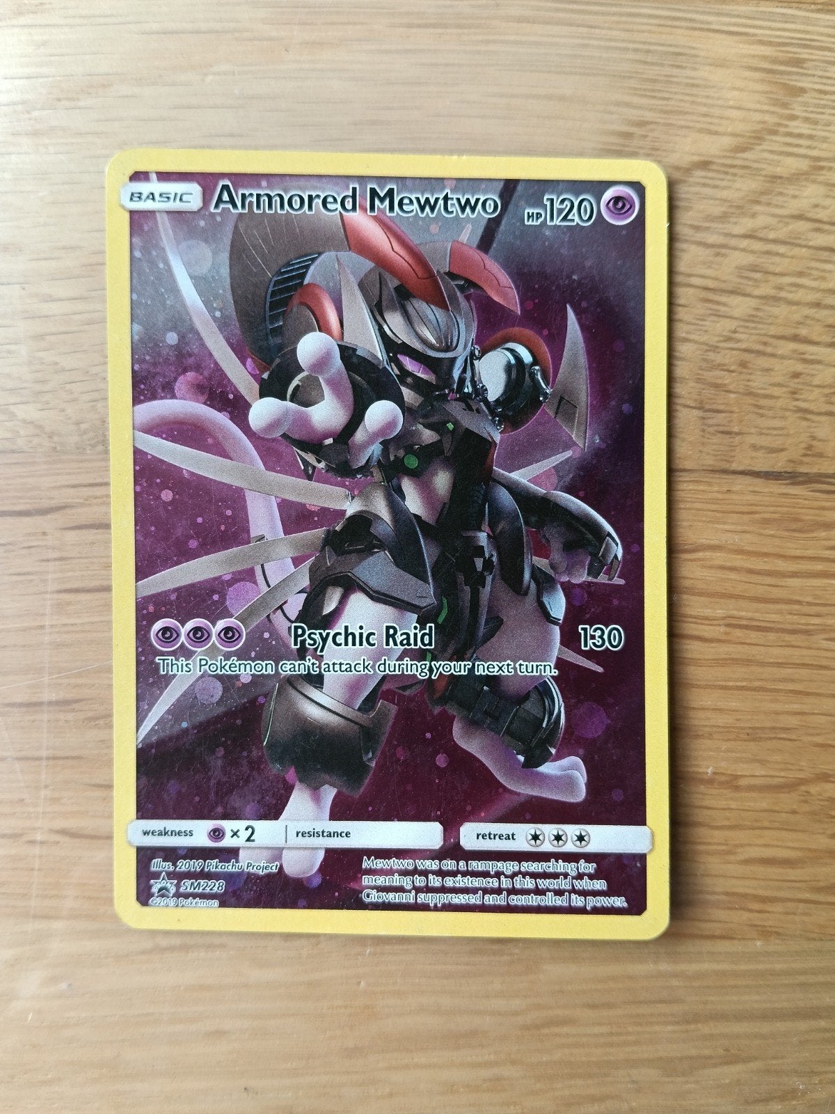 Armored Mewtwo Pokémon Kaart - Promo SM228, Ophalen, Zo goed als nieuw, Losse kaart