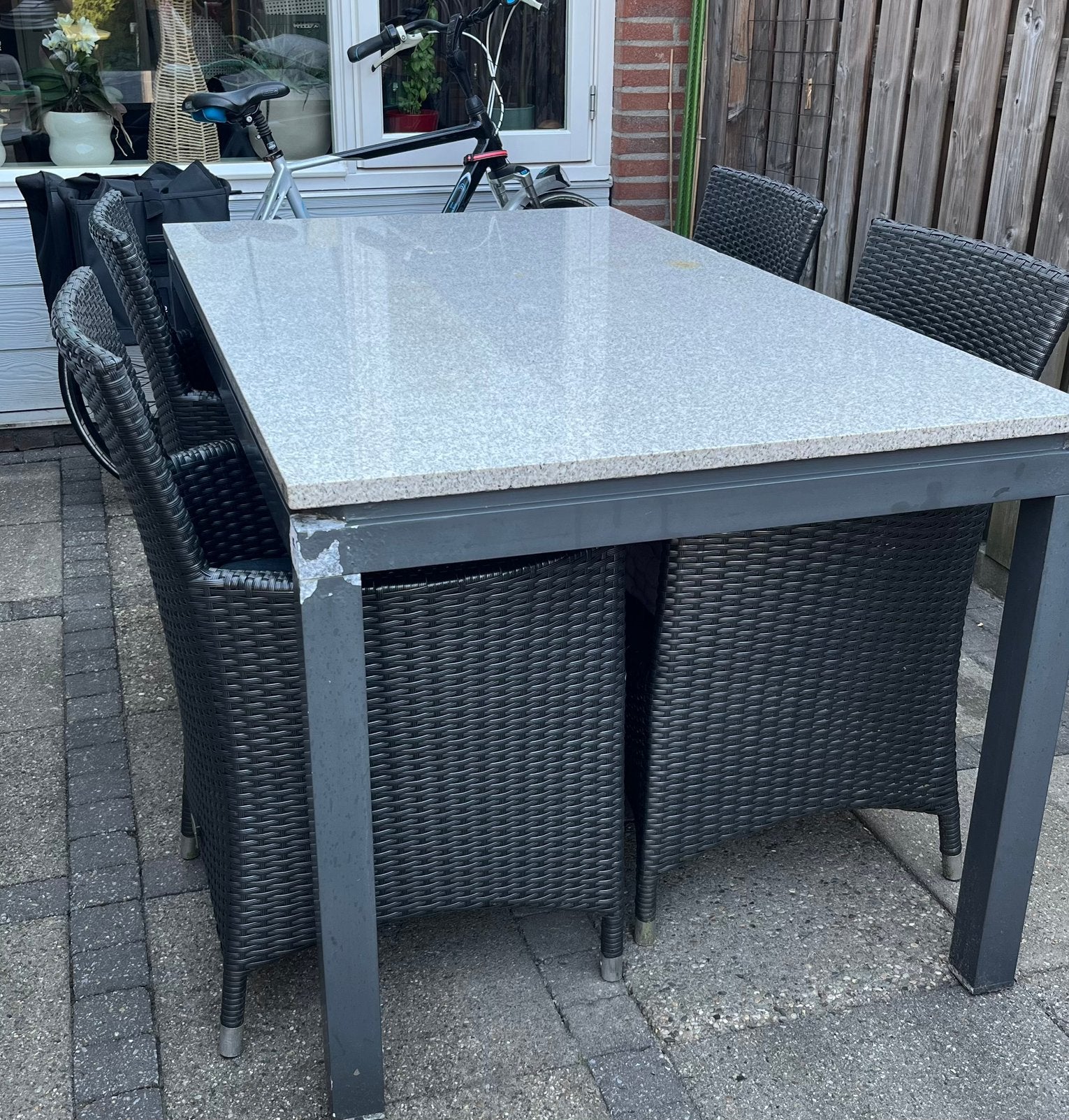 Tuinset, Tuin en Terras, Tuintafels, Ophalen, Gebruikt, Rechthoekig, Aluminium