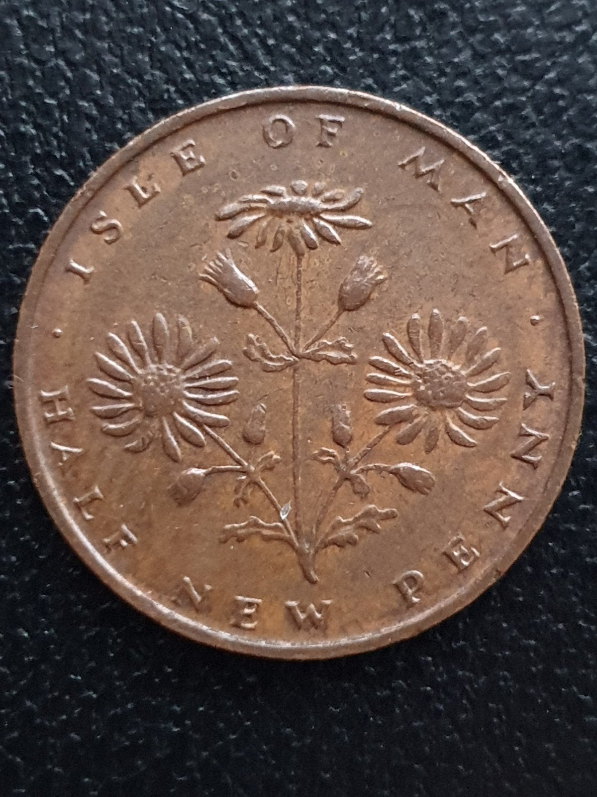 Half new penny munt uit 1975 Isle of man., Ophalen of Verzenden, Overige landen, Losse munt