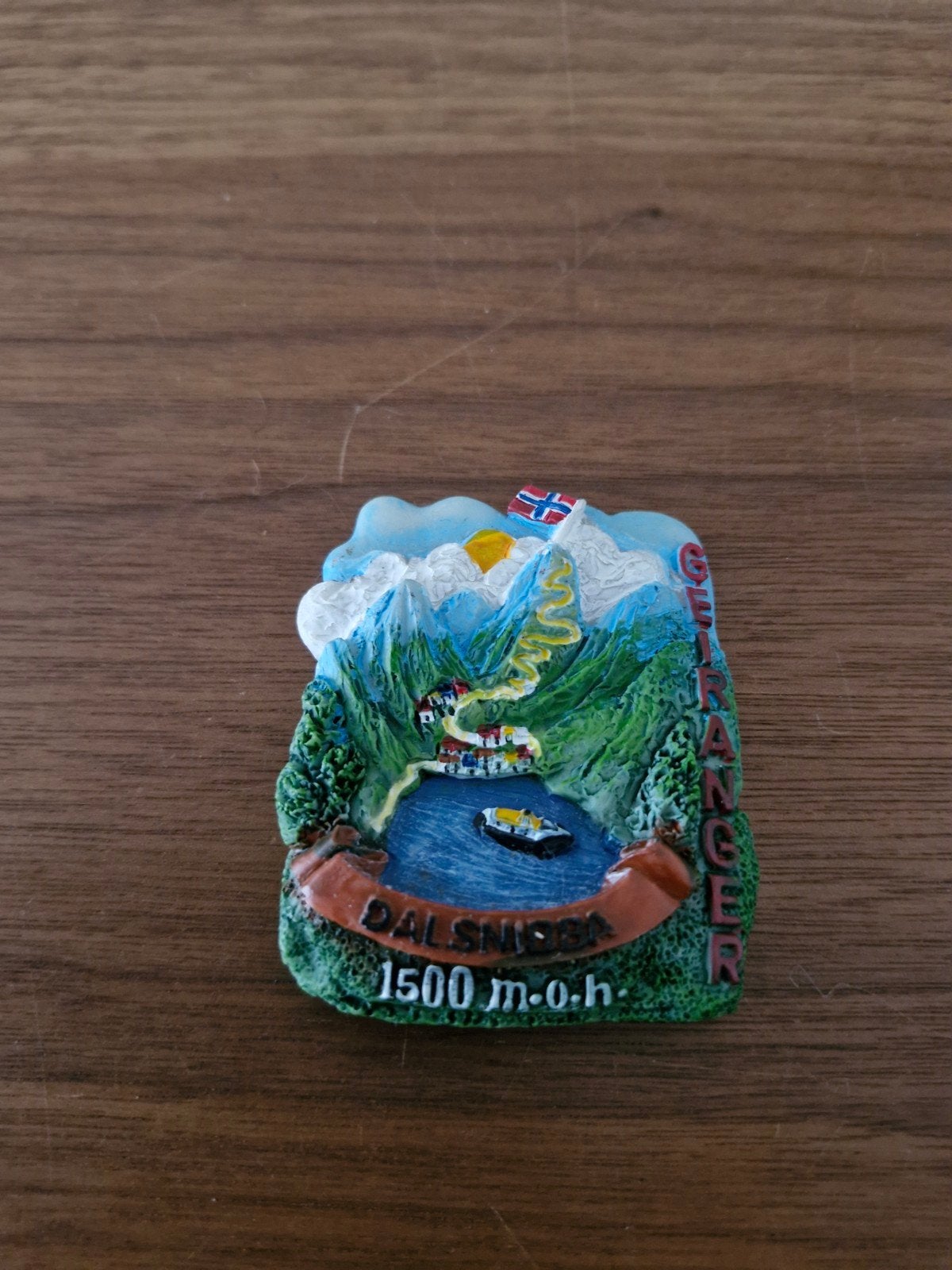 Koelkastmagneet Geiranger Dalsnibba Noorwegen, Ophalen of Verzenden, Gebruikt