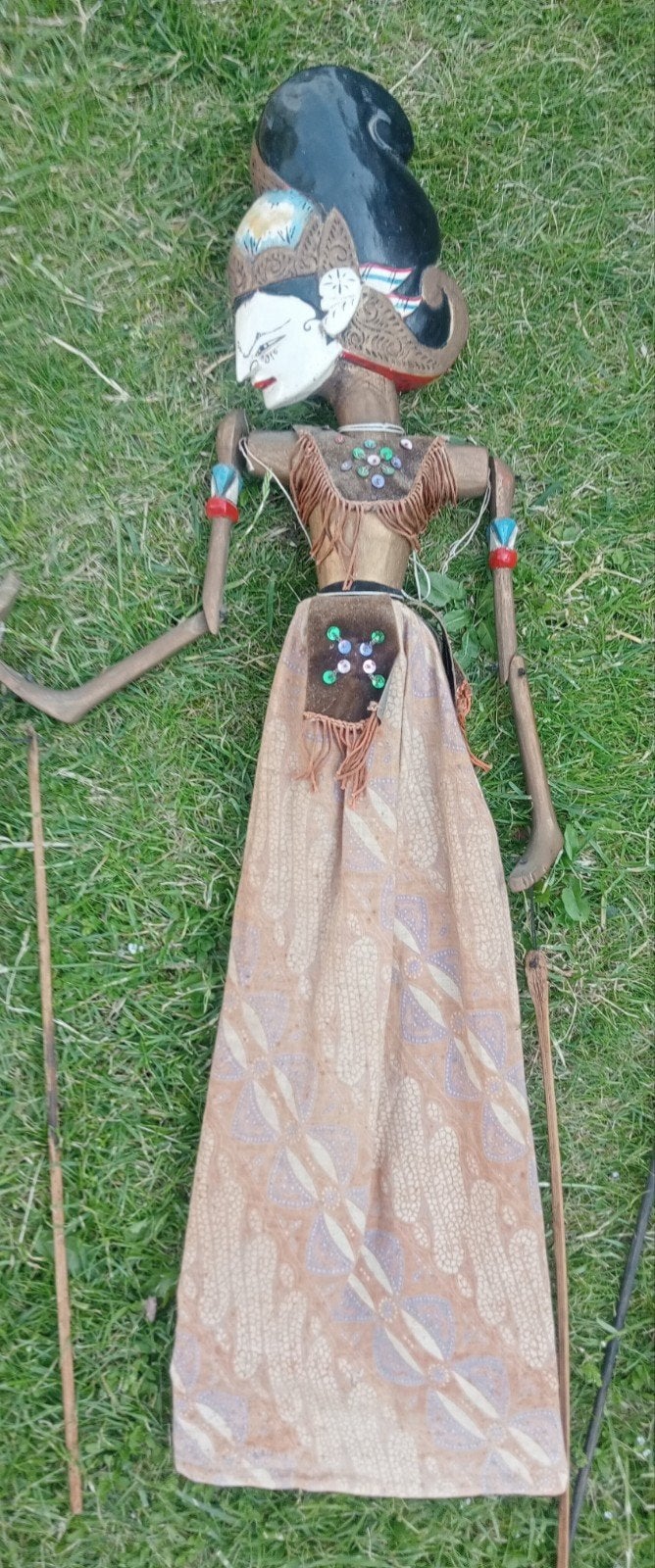 Houten Indonesische Wayang Golek pop Java handgemaakt, Ophalen, Houtsnijwerk, Hout, Vrouw