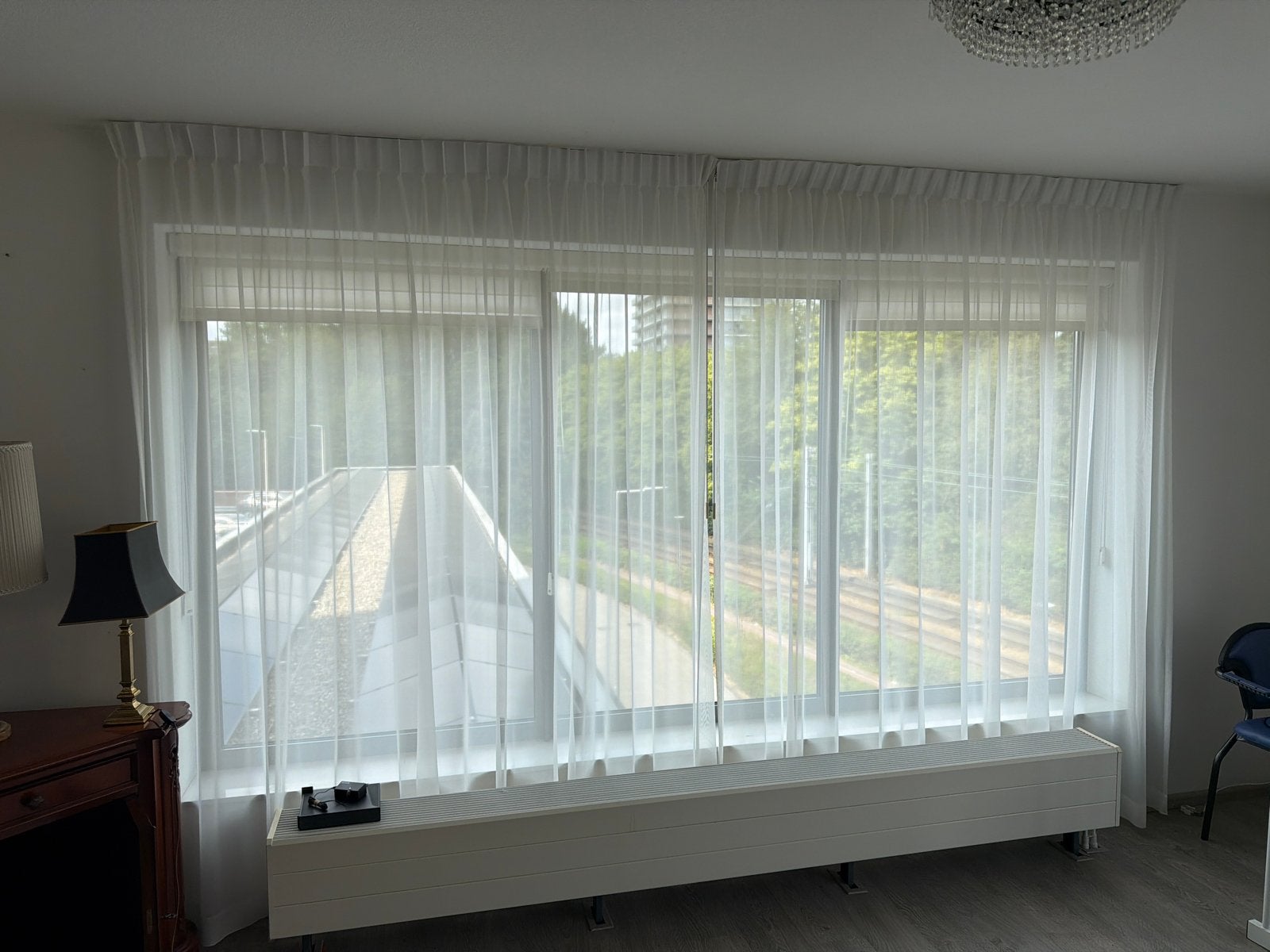 Witte vitrage gordijnen - Lichtdoorlatend en stijlvol, Ophalen, Vitrage, Gebruikt, Overige merken