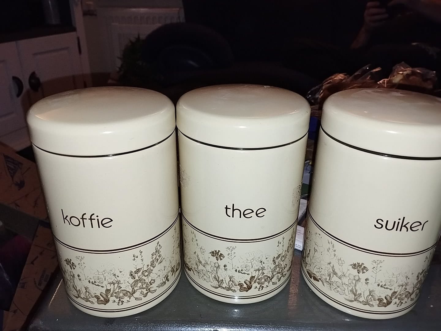Vintage Brabantia Voorraadbussen, Verzamelen, Blikken, Ophalen of Verzenden, Gebruikt, Overige, Overige merken