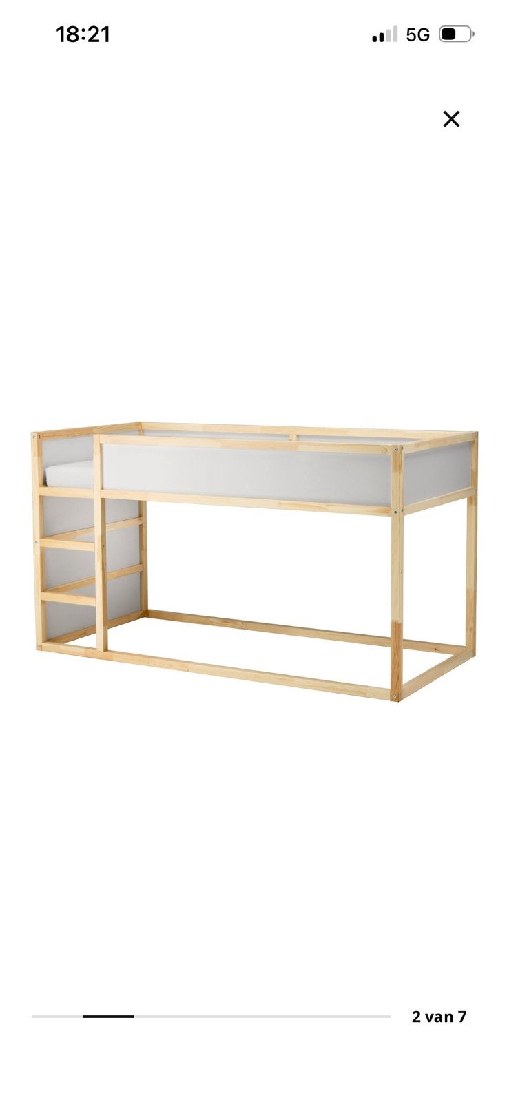 Half hoogslaper met omkeerbare planken (blauw/wit), Ophalen, 85 tot 100 cm, Gebruikt, Hoogslaper of Stapelbed