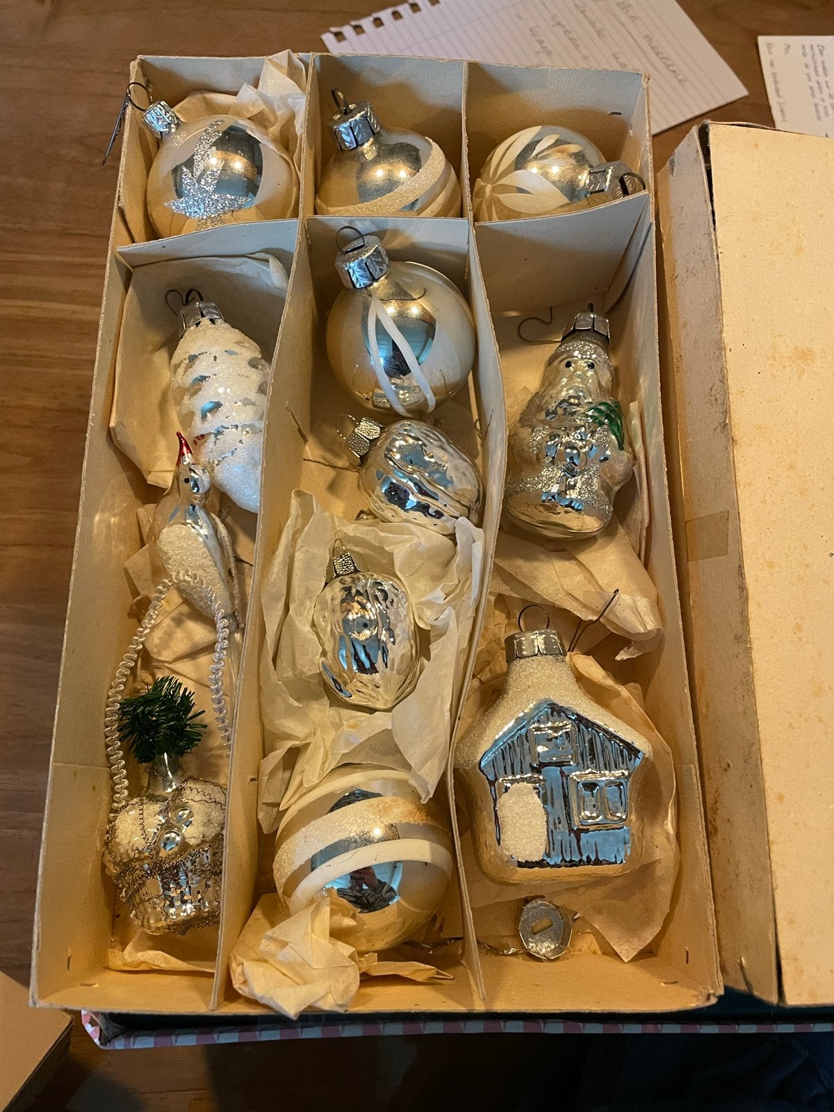 Mooie set zilverkleurige oude en antieke kerstballen, Diversen, Ophalen