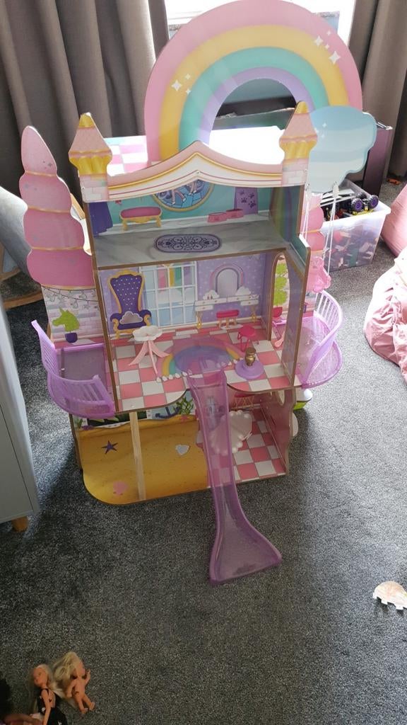 Kidkraft poppenhuis met regenboog en glijbaan, Ophalen
