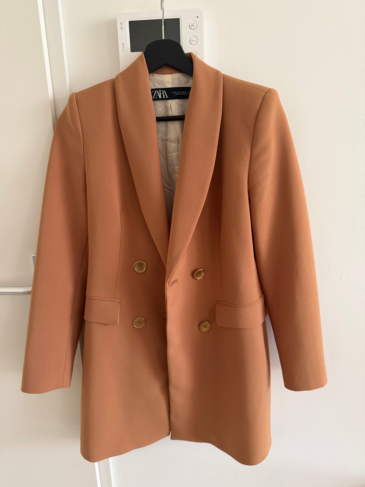 Zara Mantel Colbert Jasje - Elegant en Stijlvol, Ophalen, Bruin, Zo goed als nieuw, Jasje