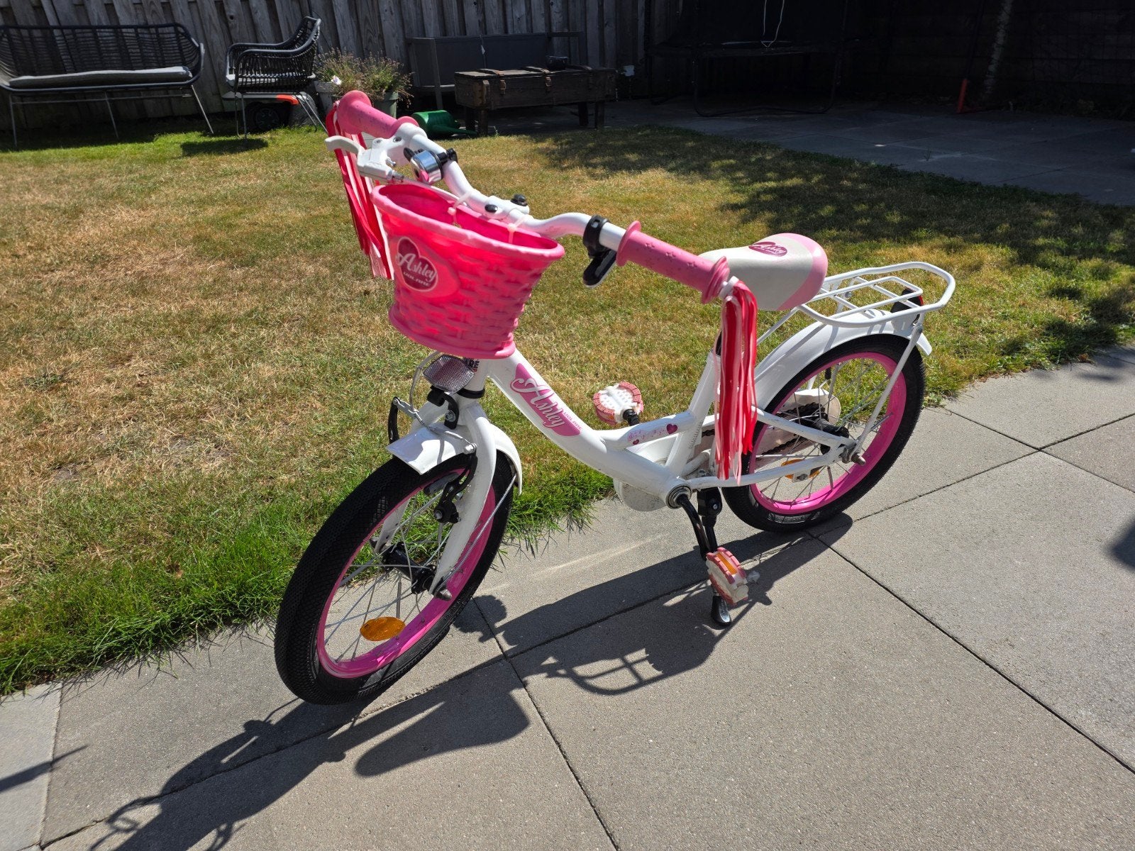 Volare Ashley 16 inch kinderfiets - Wit/Roze, Ophalen, Velgrem, Volare, 16 tot 20 inch
