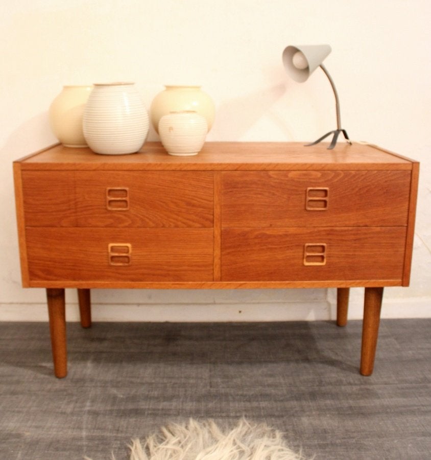 Deens jaren 60 ladekastje in teak - mid century design, Ophalen, Gebruikt, -, -