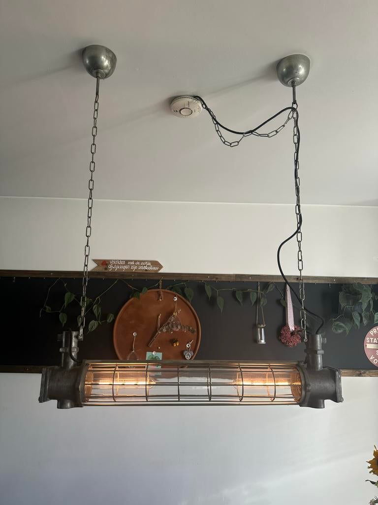 Industriële buis lamp vt wonen, 85 cm breed, Huis en Inrichting, Ophalen, Zo goed als nieuw, Metaal, Minder dan 50 cm