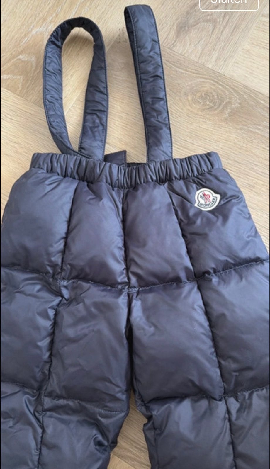 Moncler skipak broekje 12-18 mnd, Kinderen en Baby's, Ophalen of Verzenden, Zo goed als nieuw, Jongetje of Meisje, Broekje