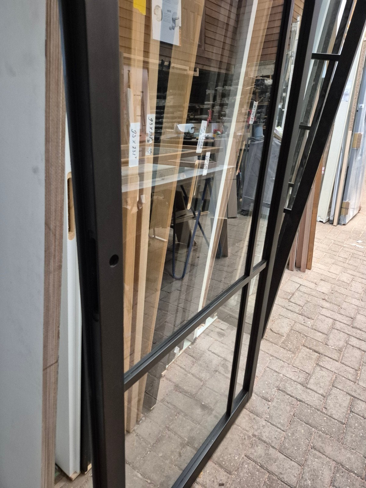 93x2115cm opdek deur links staallook zwart SL48, Ophalen, 80 tot 100 cm, Binnendeur, Nieuw