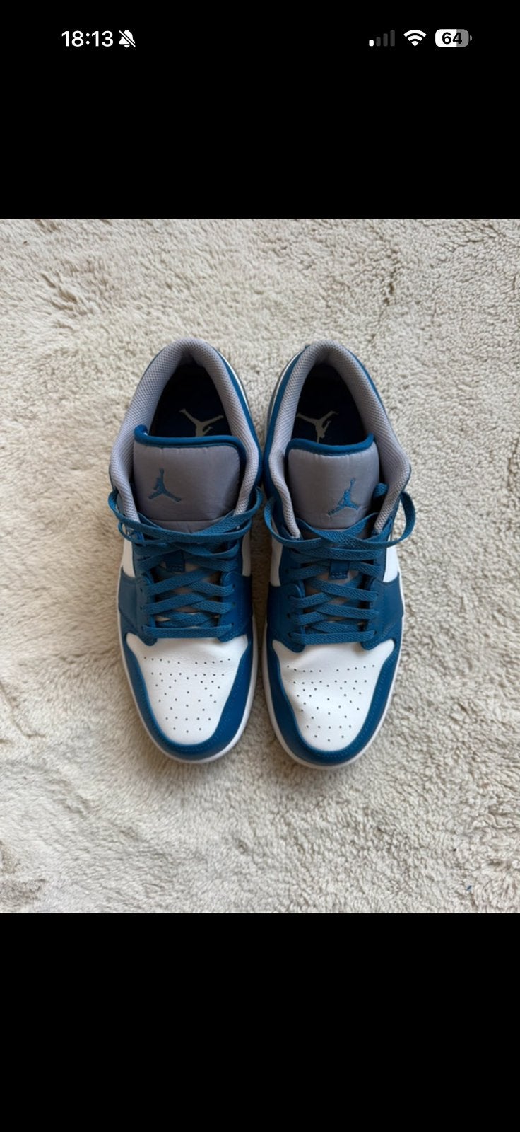 Jordan 1 Low, Blauw, Ophalen of Verzenden, Sneakers of Gympen, Zo goed als nieuw