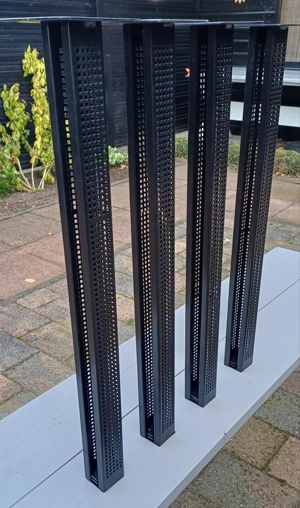 Tafelpoten gaasmodel zwart nieuw, Ophalen, Minder dan 50 cm, 50 tot 100 cm, Vierkant
