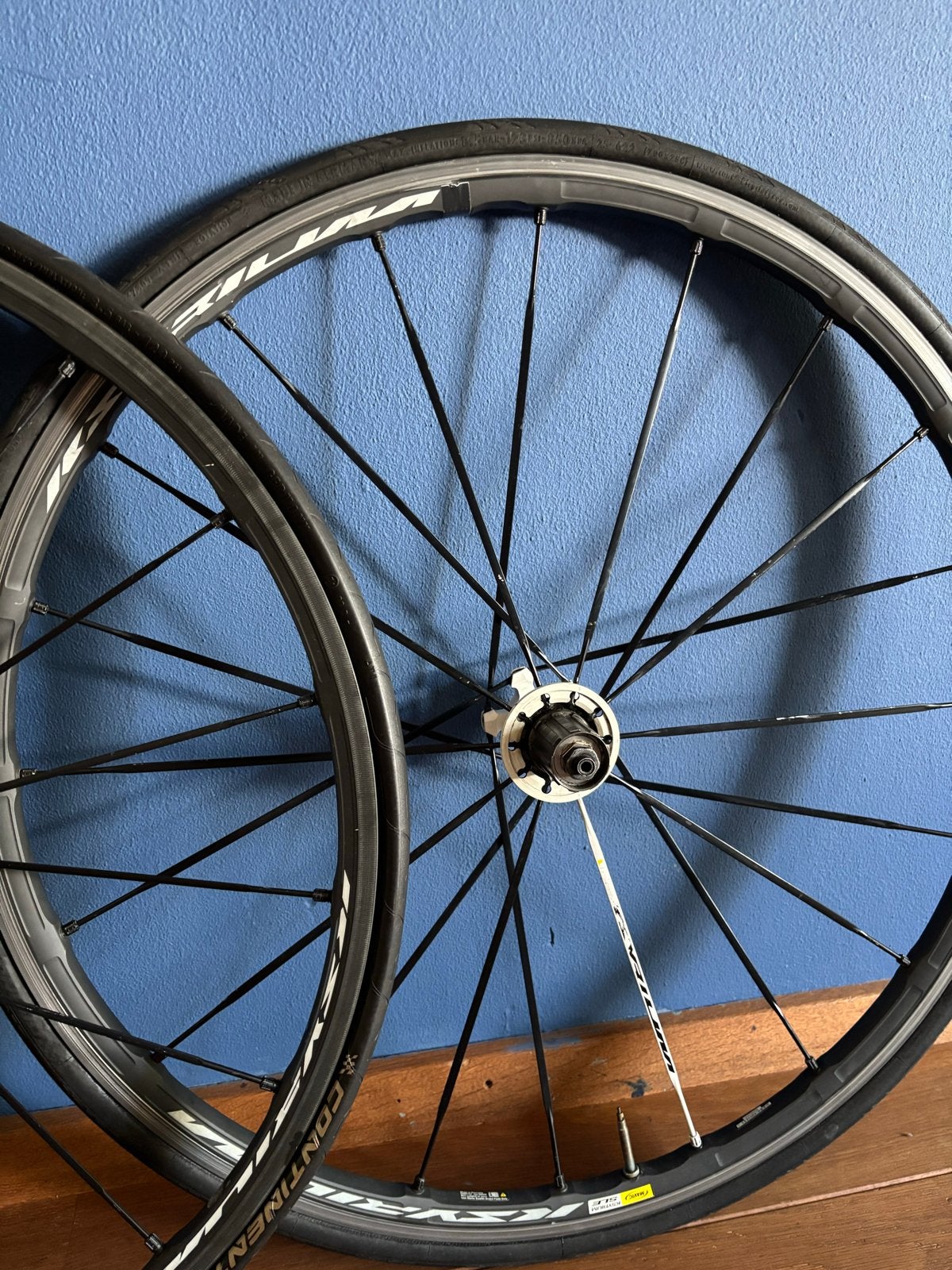 Mavic Ksyrium Elite racefiets wielen met Continental banden, Ophalen, Gebruikt, Overige typen